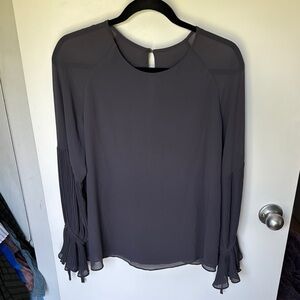 Naked Zebra Gray Ruffled Blouse